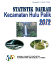 Statistik Daerah Kecamatan Hulu Palik 2012